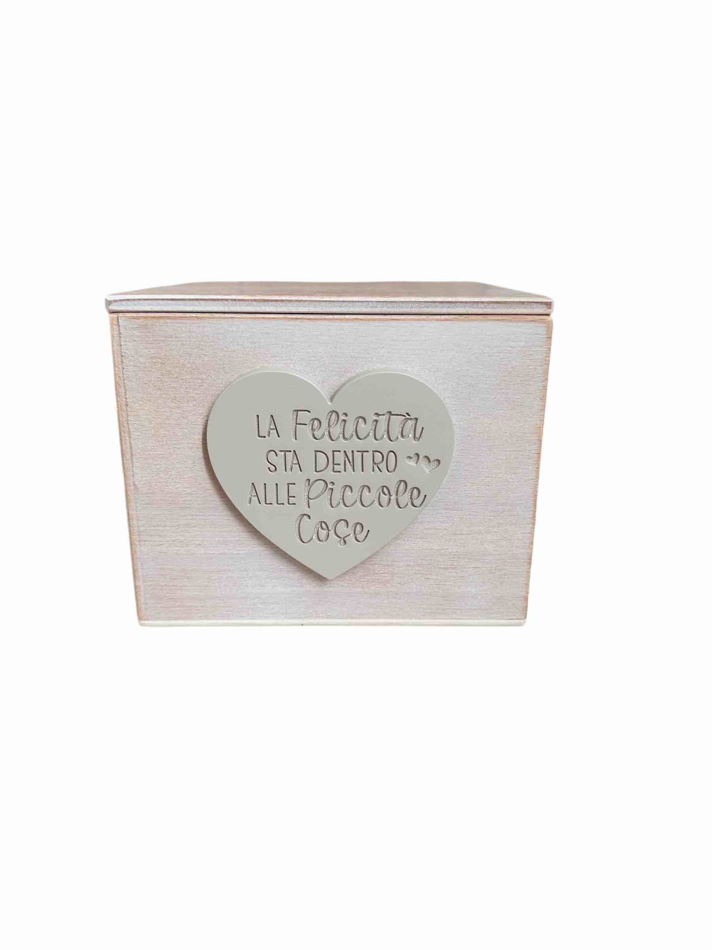 SCATOLA con COPERCHIO 12x12x10h La Felicità sta dentro alle Piccole Cose