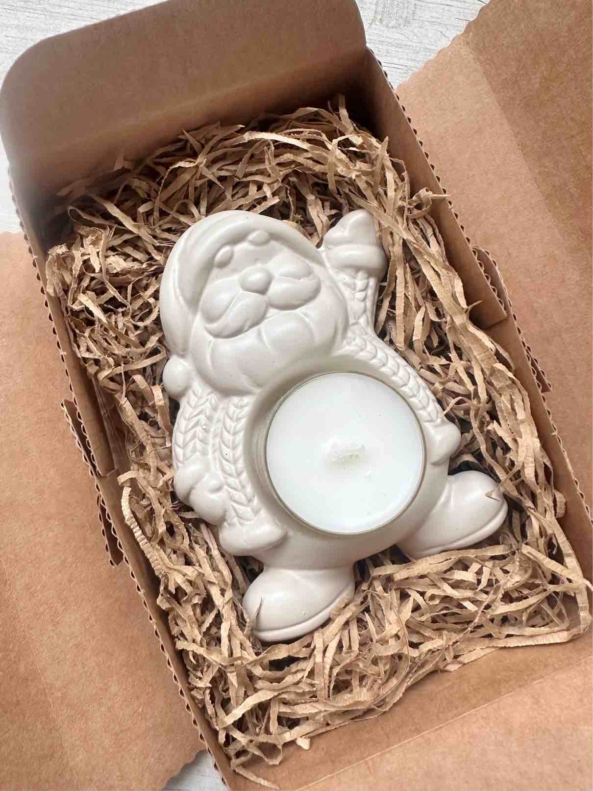 PORTA TEALIGHT Babbo Natale