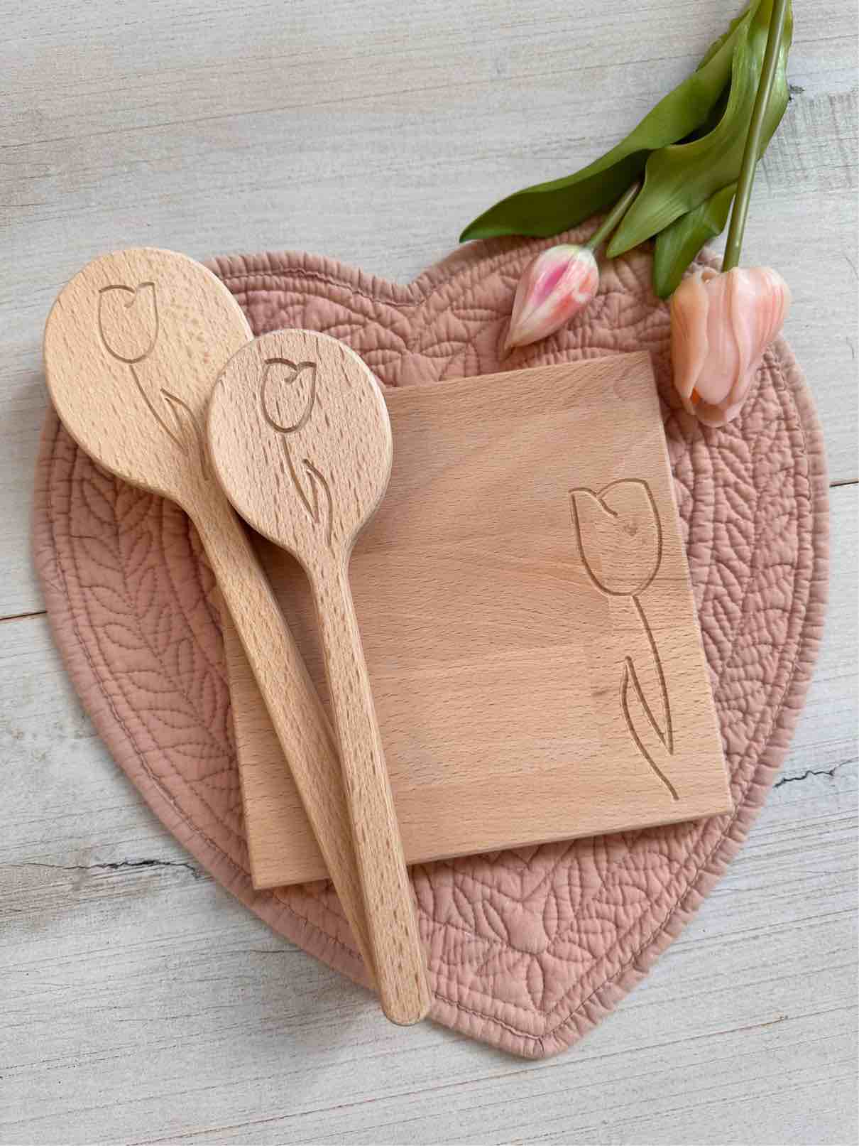 SET 2 MESTOLI con tulipano