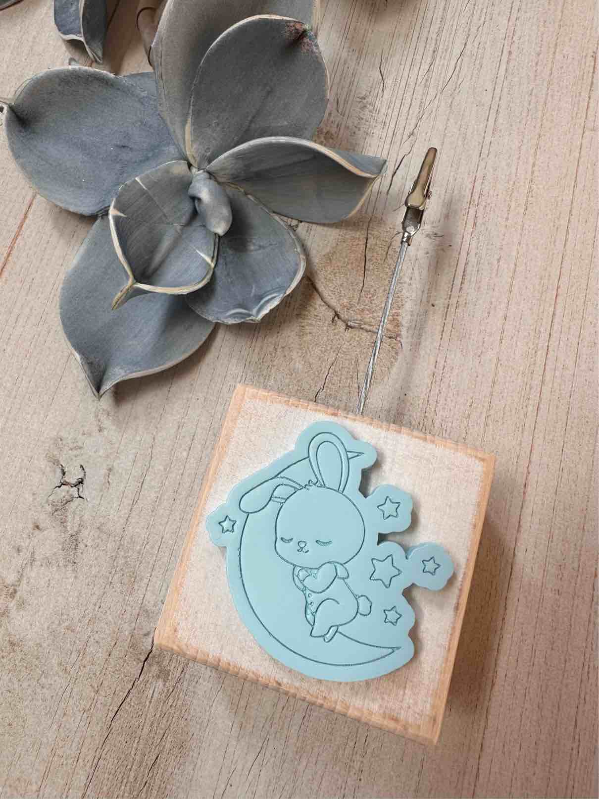 CUBETTO Clip Portafoto Coniglietto azzurro