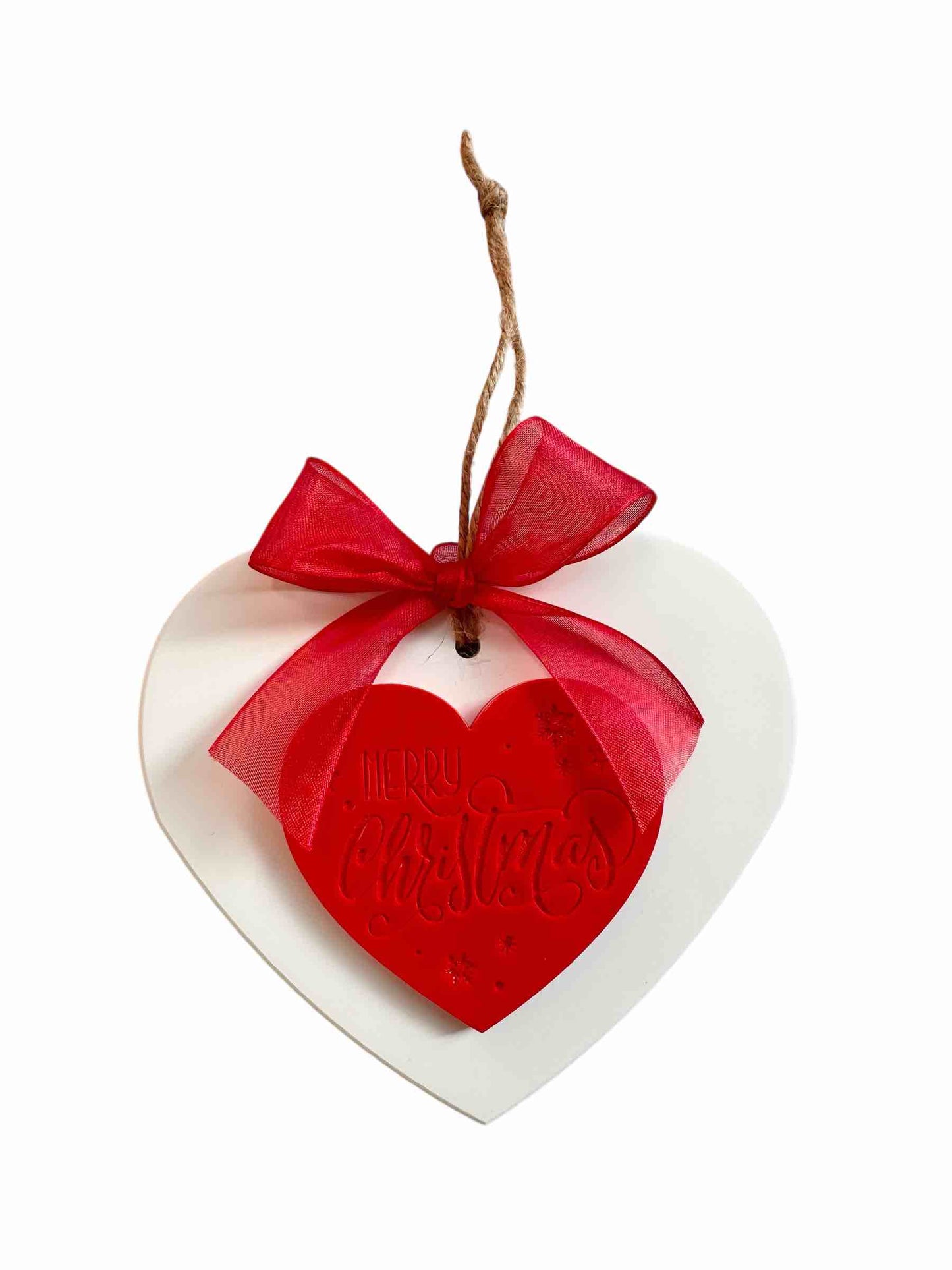 Cuore Merry Christmas rosso