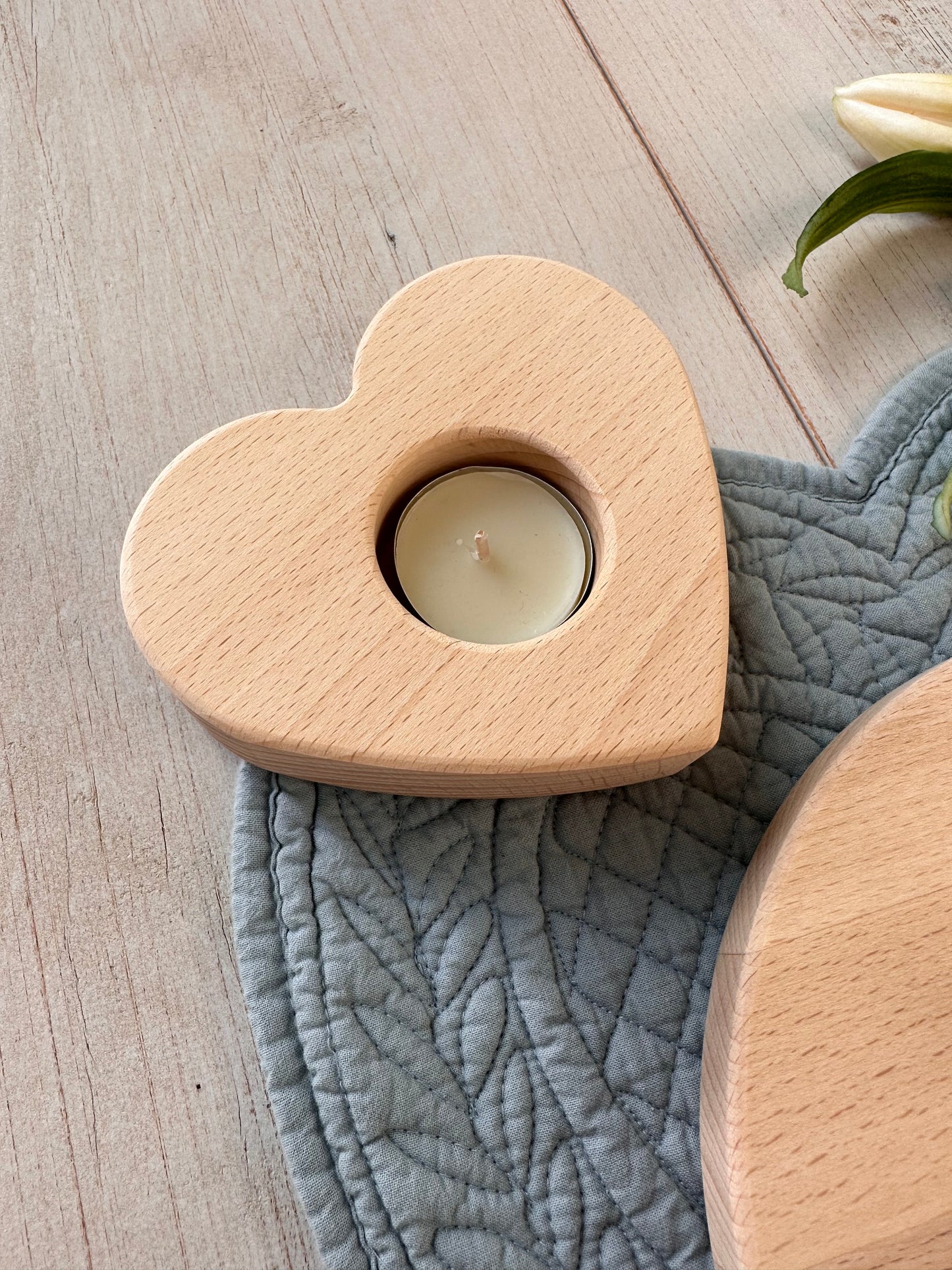 PORTA CANDELA TEALIGHT NATURALE