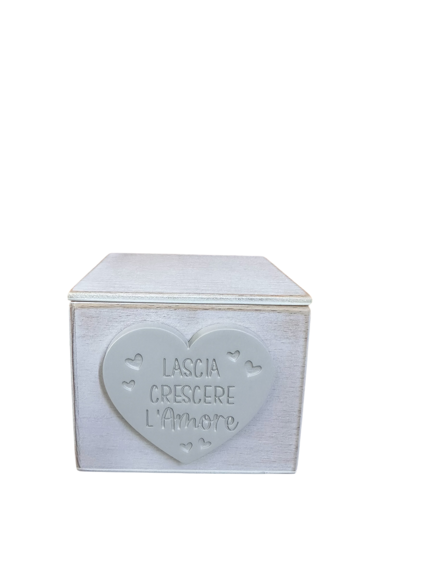 SCATOLA CON COPERCHIO 10x10x8H LASCIA CRESCERE L'AMORE