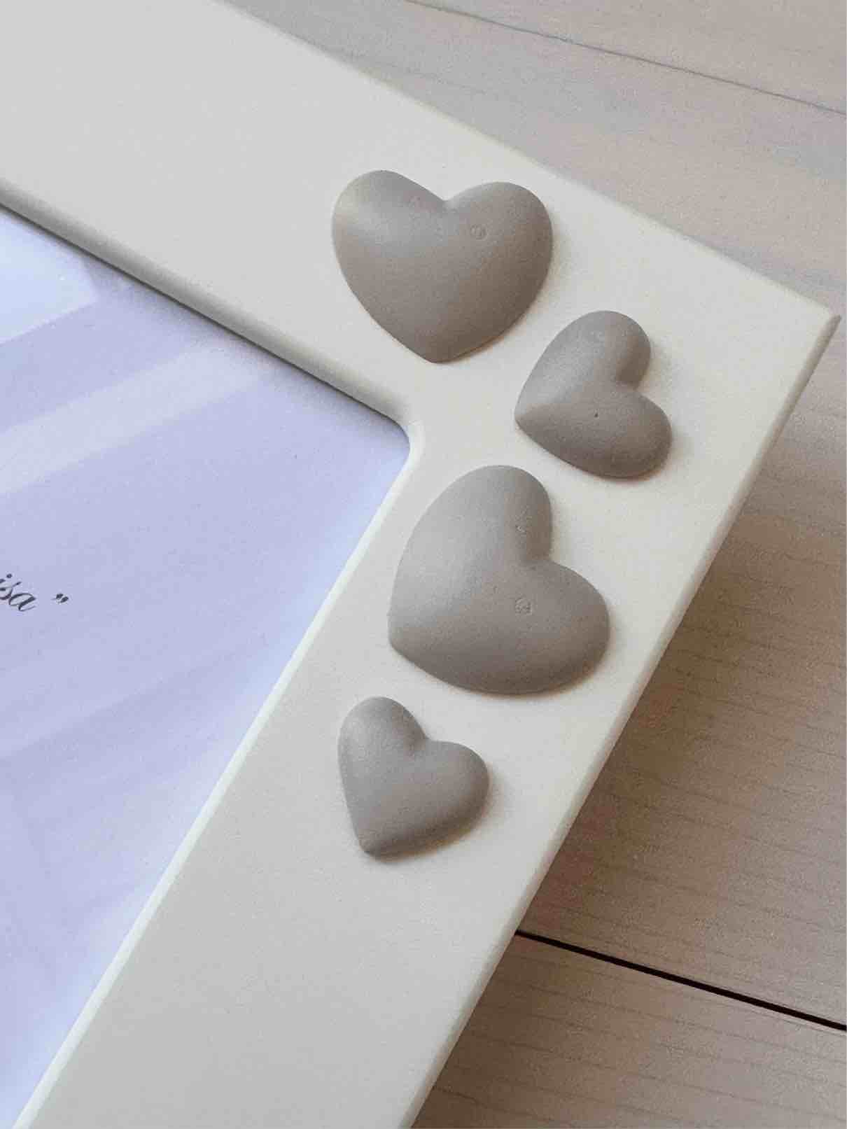 PORTAFOTO CUORI Bianco foto 13x18 PERSONALIZZATO