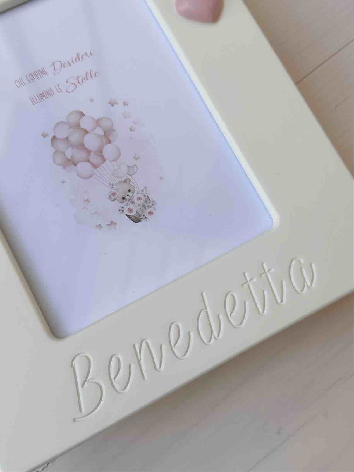 PORTAFOTO CUORI Bianco foto 13x18 PERSONALIZZATO
