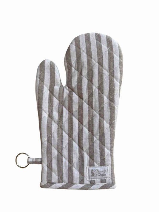 GUANTONE riga larga Bianco/Tortora