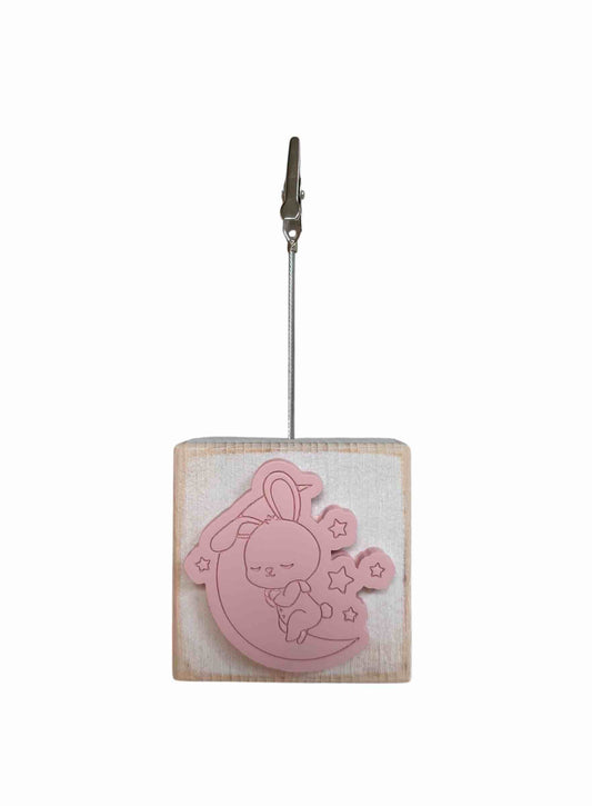 CUBETTO Clip Portafoto Coniglietto rosa