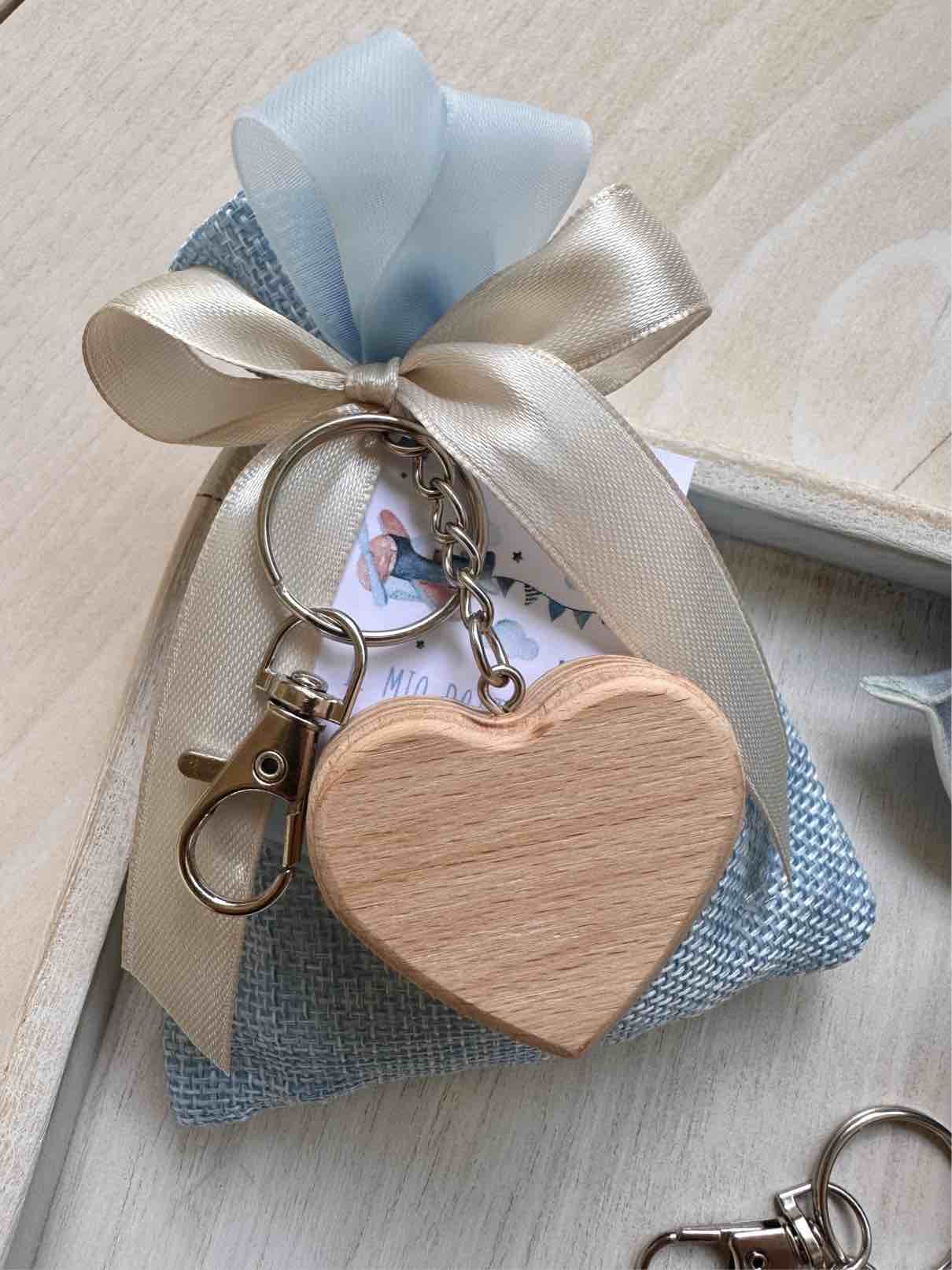 SACCHETTINO confetti con PORTACHIAVE CUORE