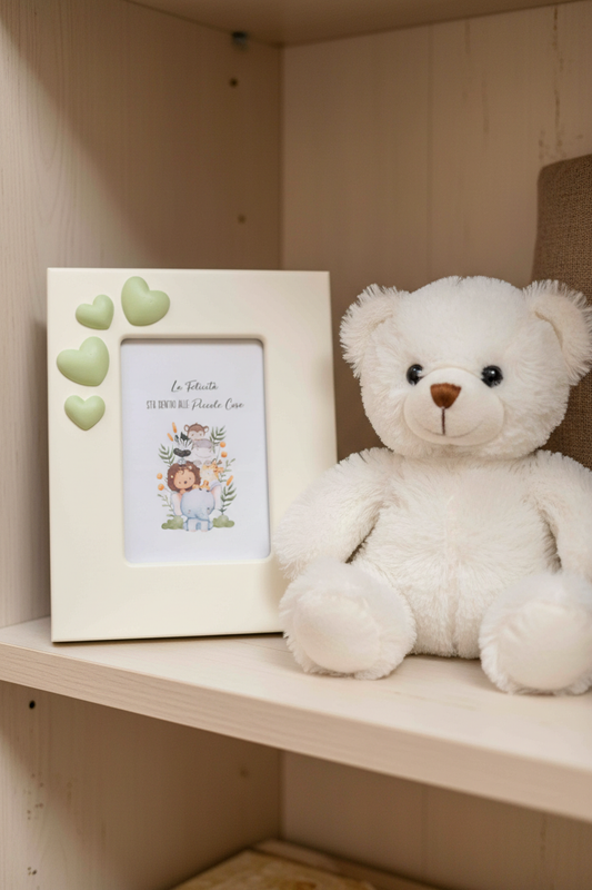 Portafoto su mensola con peluche